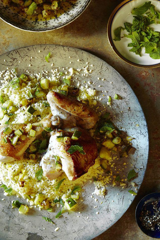 Lemon Chicken With Couscous and Zucchini - yum!!   gplusbrand.com/Lemon-Chicken-…