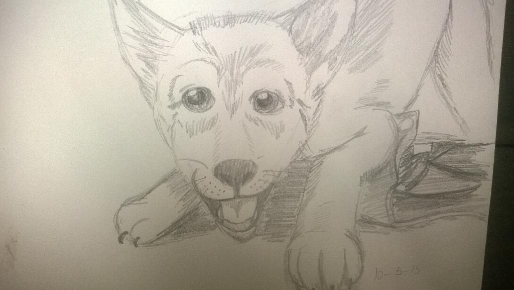 #drawlloween 10-5 a very playful werewolf puppy.