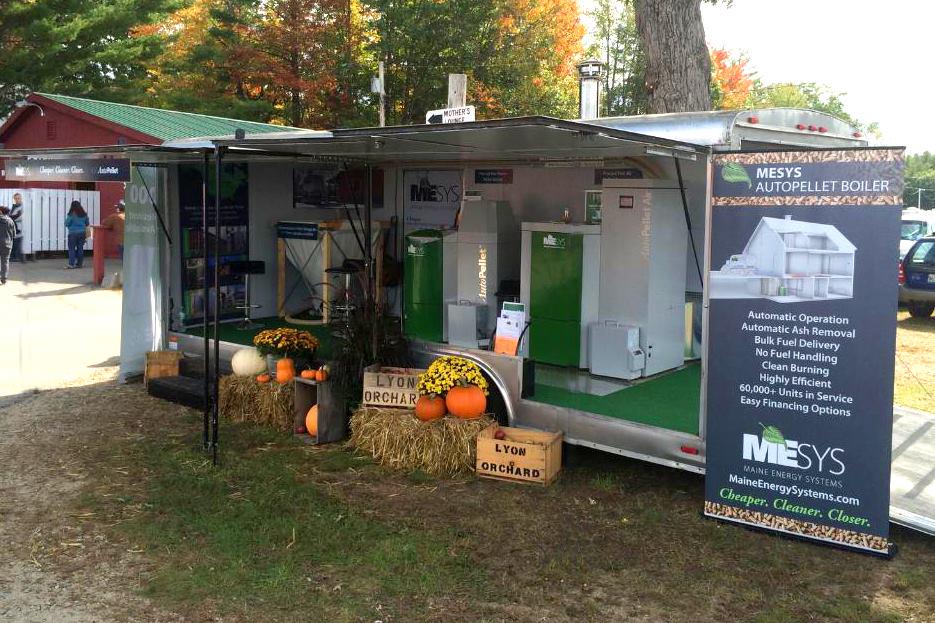 MESys's tweet photo. We're at the @fryeburgfair this week! Stop by to warm up and learn more about wood pellet central heating. http://t.co/C8DTltg7Uy