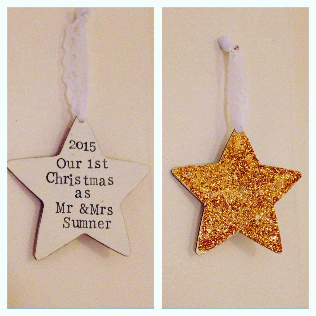 NEW! #Christmas #tree #decorations personalised &amp; your choice of silver or gold glitter on the back. Lace to hang! £3