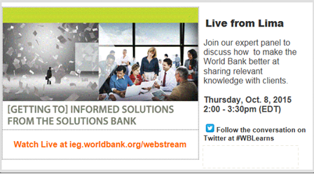 WorldBank_IEG's tweet photo. Do Learning & #Data drive decision-making @WorldBank? Join LIVE 8 Oct 2:00pm EDT http://t.co/DZ6AGC1qGZ #WBLearns http://t.co/8v4ooWhW6i