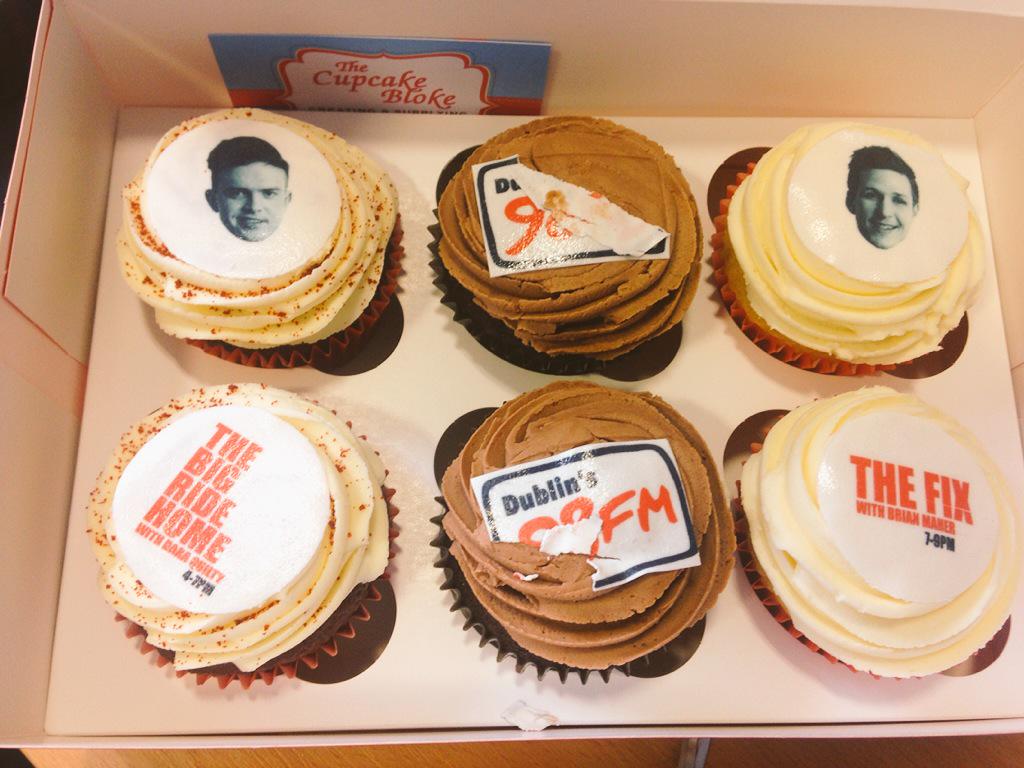 RSVPMagazine's tweet photo. What a treat! Thanks @98FM #On98FM we are always listening @daraquilty #BrianMaher #tasty π http://t.co/eZcPJYIEvh