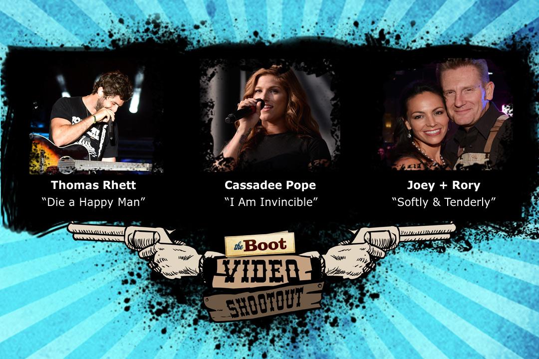 Be sure to cast a vote in this week's #VideoShootout: theboot.com/video-shootout… <a href="/ThomasRhett/">Thomas Rhett</a> <a href="/CassadeePope/">Cassadee Pope</a> <a href="/JoeyAndRory/">Rory Feek</a>