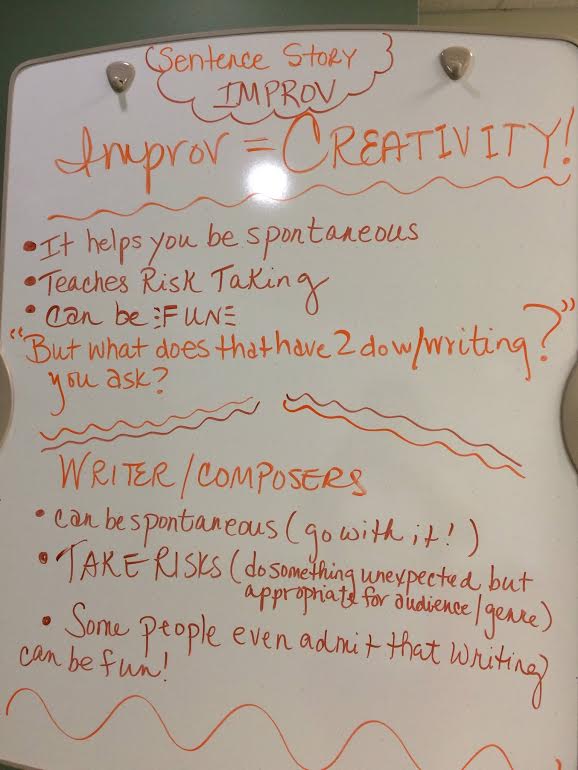 UNCCwriting's tweet photo. Wonder what happens in a UWRT course? Check out this thoughtful improv activity from @TLWertzO's class. http://t.co/PYtlGkkhG6