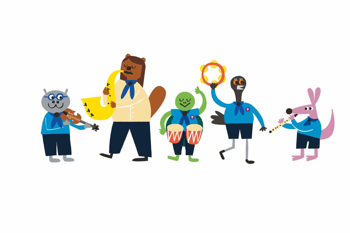 CreativeReview's tweet image. Some great illustrations in the new Beavers, Cubs &amp;amp; Scouts books by @oh_lovers too bit.ly/1iZzmF3