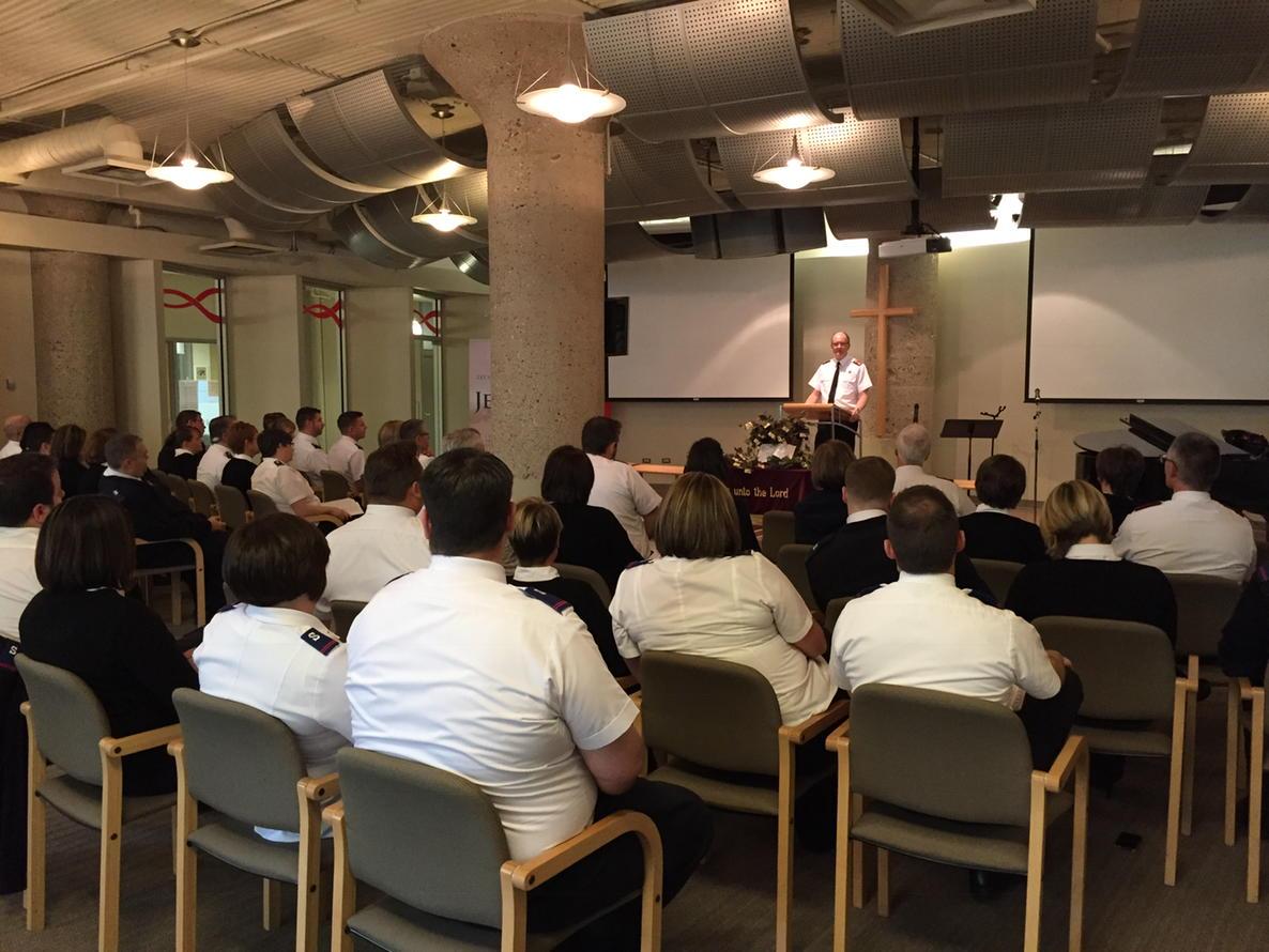 CFOTCanada's tweet photo. Lieut.-Colonel Jamie Braund addresses cadets in chapel at #CFOTCanada http://t.co/xNZJvBksnk
