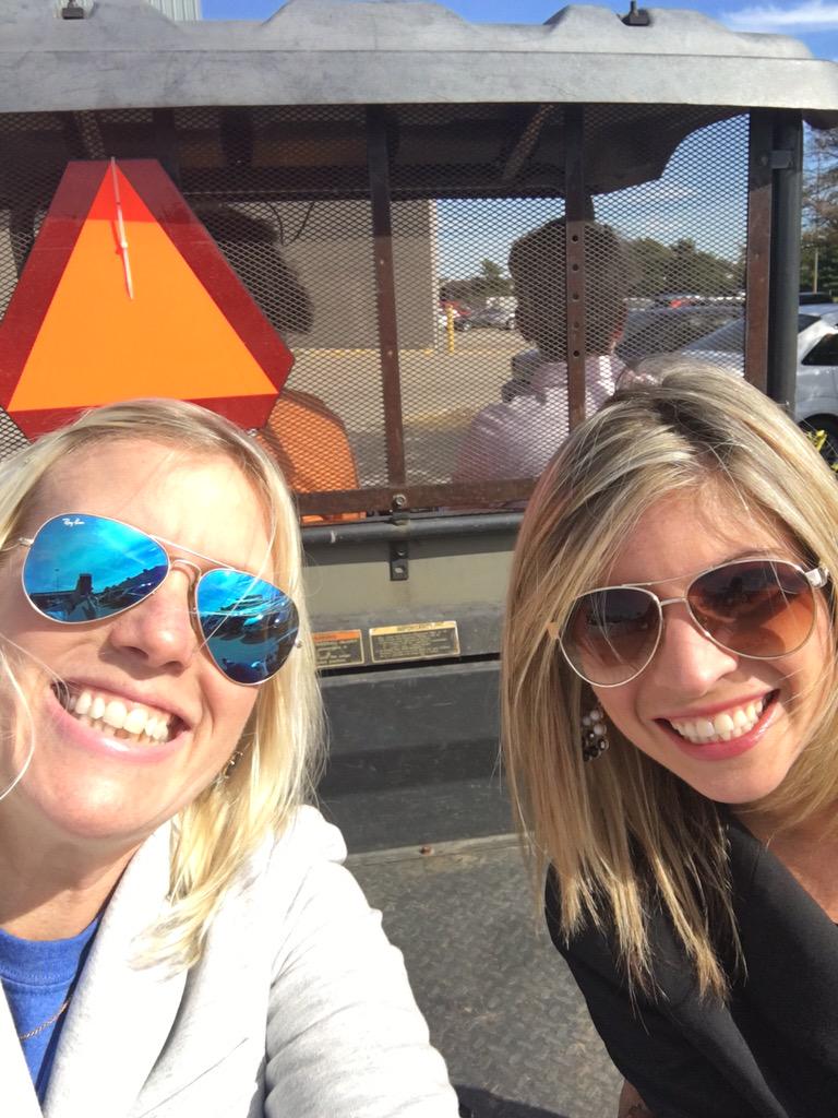 AlysonWoodard's tweet photo. Here! And getting hauled in by @RachelHuff7 on the mule! @evv_cc #LifeatATT http://t.co/Ktw0LRjhDo