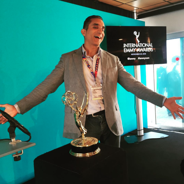 ProductionsBIG's tweet photo. We’re proud of our very own media sensation @DrBassemYoussef!Looking forward to watching him host the Intl #Emmys2015 http://t.co/Ek2jucxADv