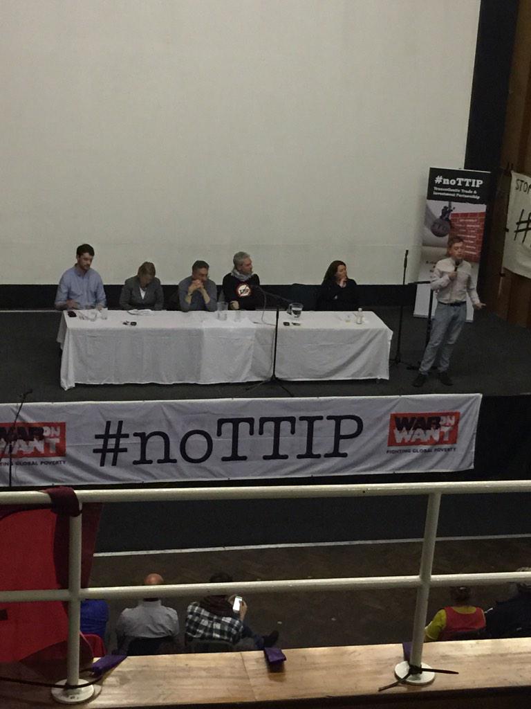 StopTTIP_MCR's tweet photo. Listening to @OwenJones84 talk about #TTIP 'a genuine attack on the people of this country' #NoTTIP @WarOnWant http://t.co/UeqxsctZZS