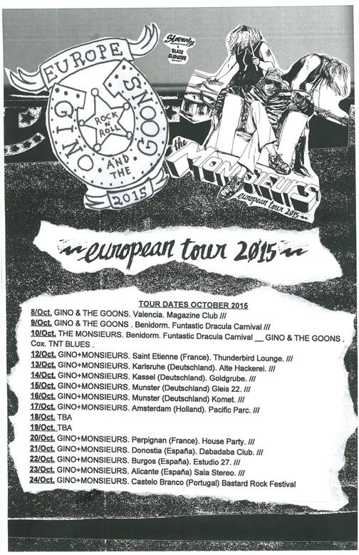 GINO &amp; the GOONS + <a href="/TheMonsieurs/">The Monsieurs</a> Tour ES, FR, DE, PT, NL starting this THURSDAY! FB event: facebook.com/events/1001666…