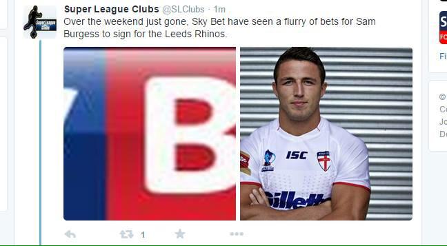 JamiePratt85's tweet photo. There a lot a talk tonight about Sam burgess  signed for Leeds. I hope this is true #leedsrhinos http://t.co/eT3rlwpHgS