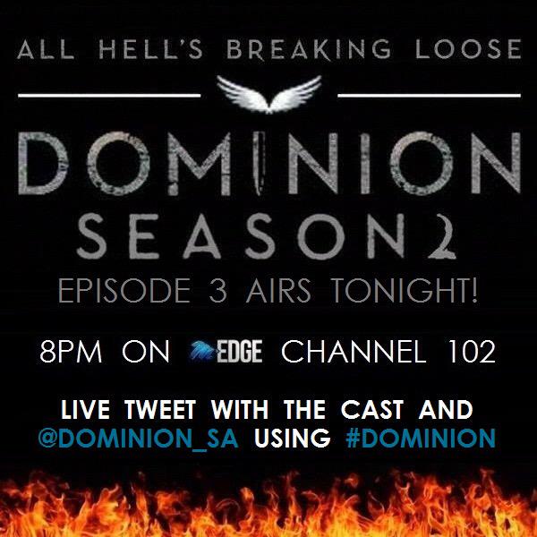 South Africa!!! #Dominion S2E3 airs tonight! 8pm on <a href="/Mnet/">M-Net</a> EDGE. Get those thumbs ready for a live tweet 😉
