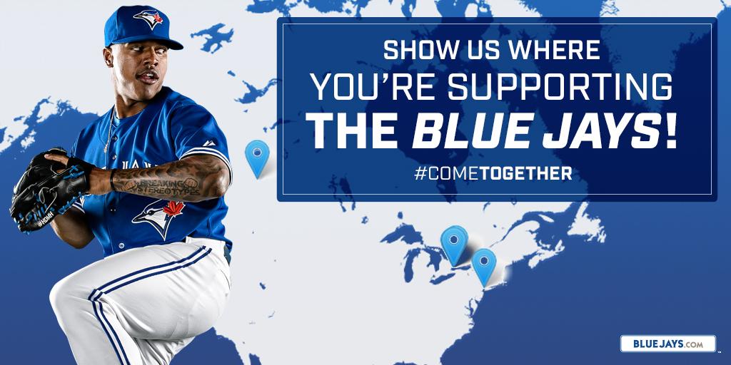 Post a pic & show us where you rep your @BlueJays pride! You could appear on our MAP! atmlb.com/1OTffpA http://t.co/lXaid3YFej