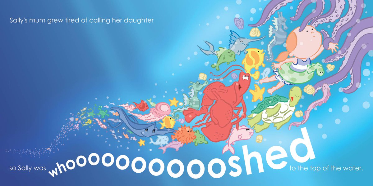 LittleFluftas's tweet photo. Sally Anna Pram in "Swim Sally Swim" Illust. by Andy Thomas.  @MacKidsBooks @BBooksforKids @KidsBooksToday @YABCKids http://t.co/O9msxwerHL
