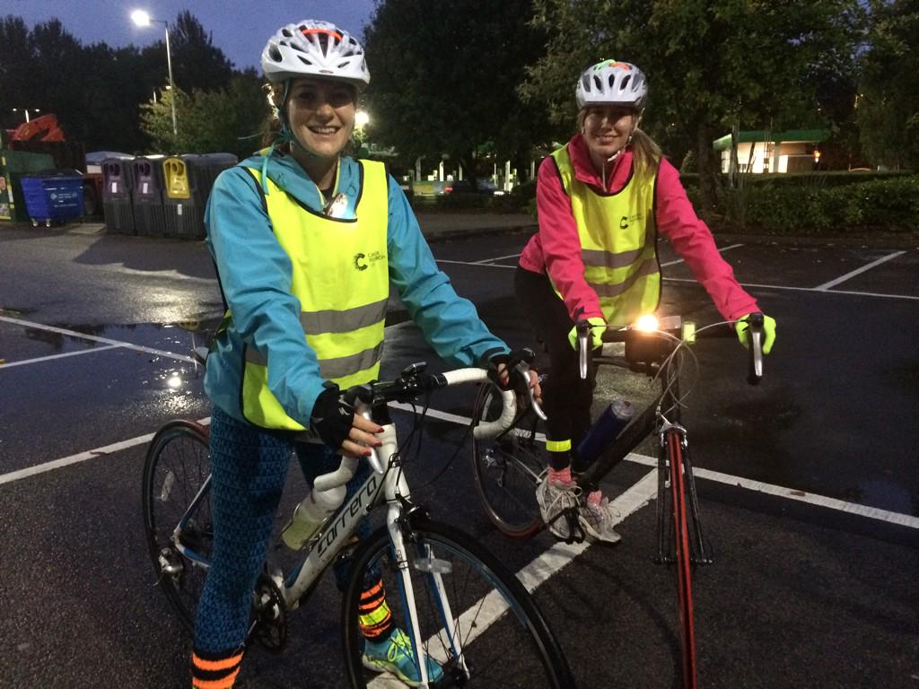CRUKEventsSW's tweet photo. First leg successfully complete - SJ and KB now taking up the baton from Newport! #SU2CRelay http://t.co/7mbEJdXVhc