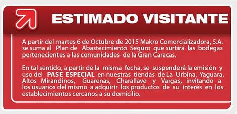 UNoticias's tweet photo. Makro suspende uso del "pase especial" en la Gran Caracas http://t.co/Wyt8AB8g1h  http://t.co/RbINH3Fu8F