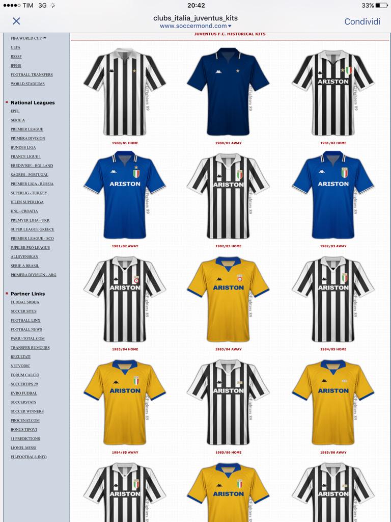 juventus jerseys over the years