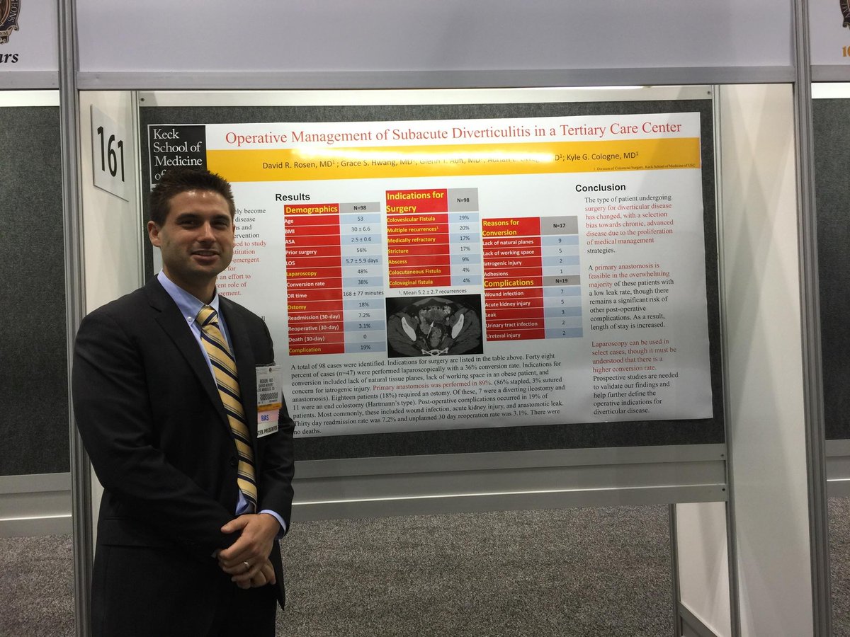 KyleCologne's tweet photo. Nice work Dr. Rosen! Changing nature of #diverticulitis surgery #ACSCC15 http://t.co/kXvWZPtSiw
