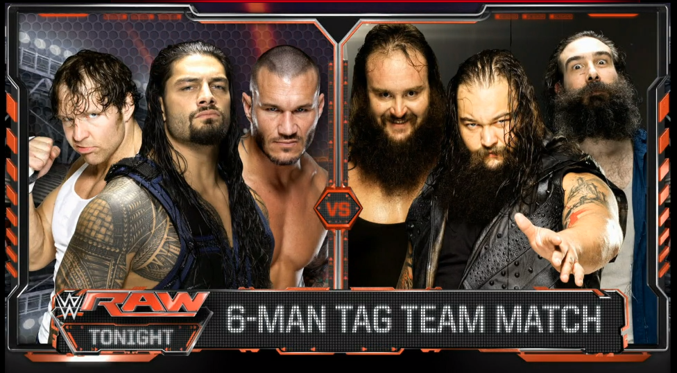 WWE's tweet photo. TONIGHT: @RandyOrton, @TheDeanAmbrose & @WWERomanReigns faces #TheWyattFamily LIVE on @WWE #RAW on @USA_Network! http://t.co/e3P8bzsBAA