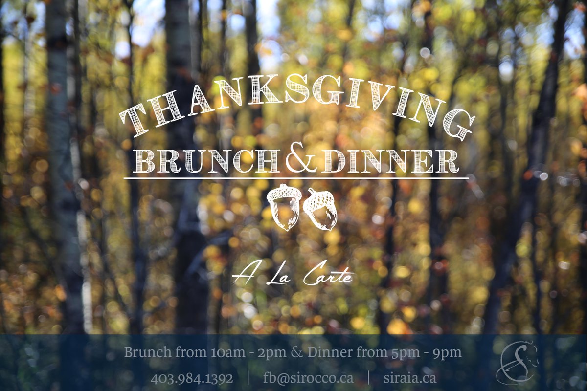 The drive to Sirocco is in full fall bloom, just in time for Thanksgiving. Siraia is open evenings &amp; Sunday brunch.