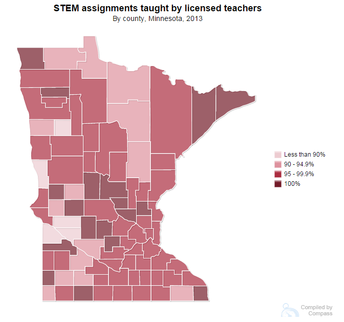 MNCompass's tweet image. Happy #WorldTeachersDay! A look at where licensed teachers teach STEM in MN: mncompass.org/education/stem… #compassSTEM