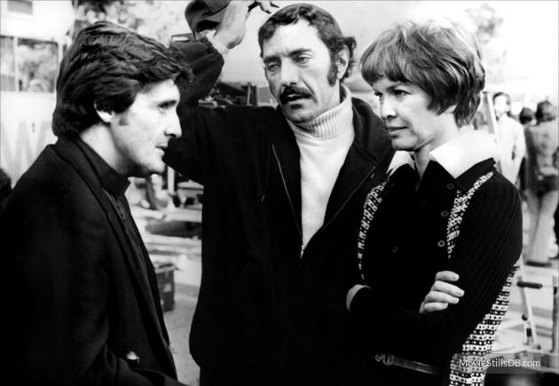 On the set of the Exorcist Jason Miller. Ellen Burstyn. William Peter Blatty. <a href="/dantelechat/">Dan Dante</a> <a href="/RetroArtBlog/">RetroArtBlog</a> #RetroHorror