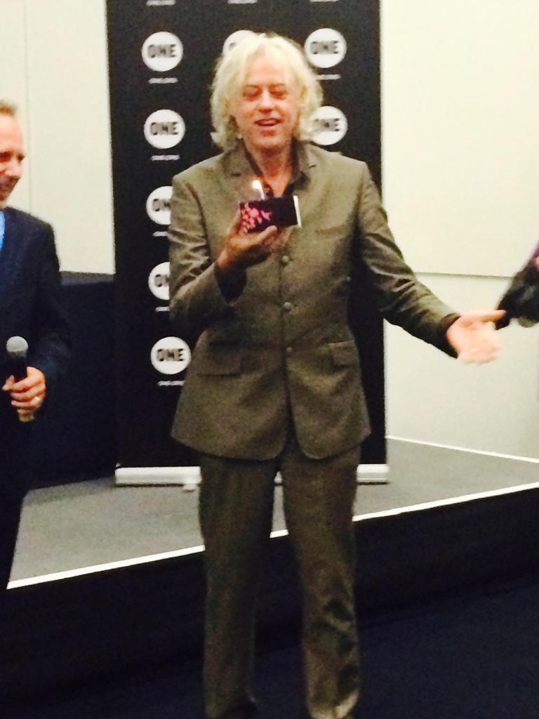 Singing happy birthday to Sir Bob Geldof at 