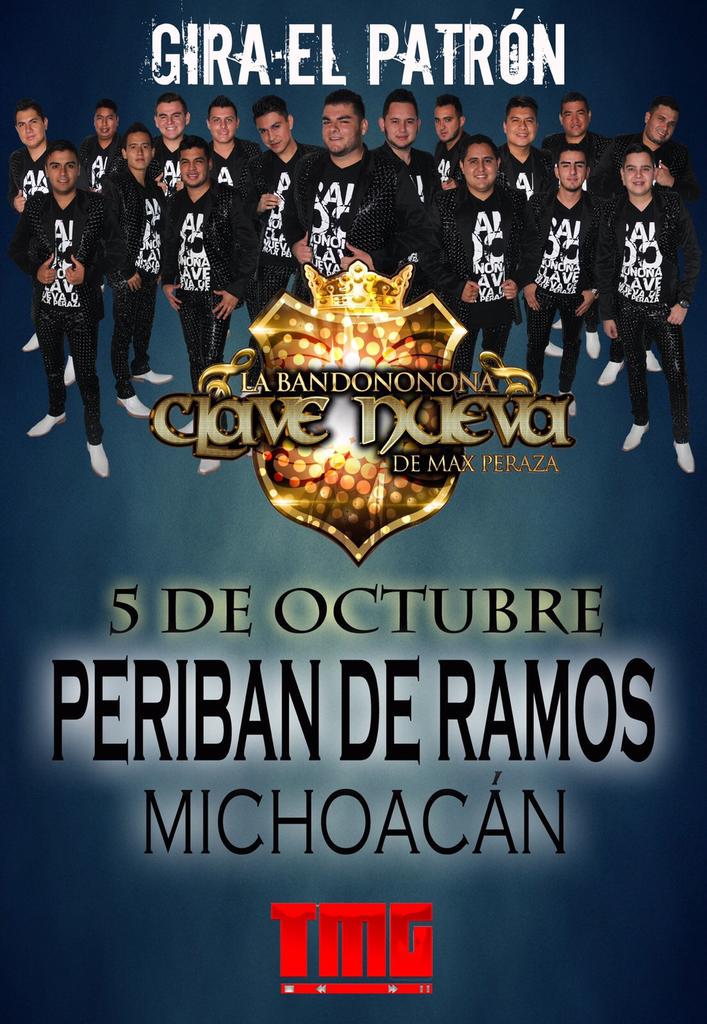 danielosuna_bcn's tweet photo. nos vemos en periban de ramos Michoacán 
#LaBandonononaClaveNueva #MaxPeraza #GiraElPatron2015 #SiSiSi #Octubre http://t.co/m61Z7kH3pT