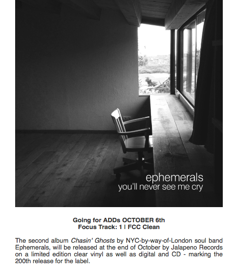 distillerpromo's tweet photo. Nice and spicy NEW release from @JalapenoRecords : @ephemeralsmusic going for #RPM ADDs on 10/6 -don't miss the heat! http://t.co/4AmSNALNDa