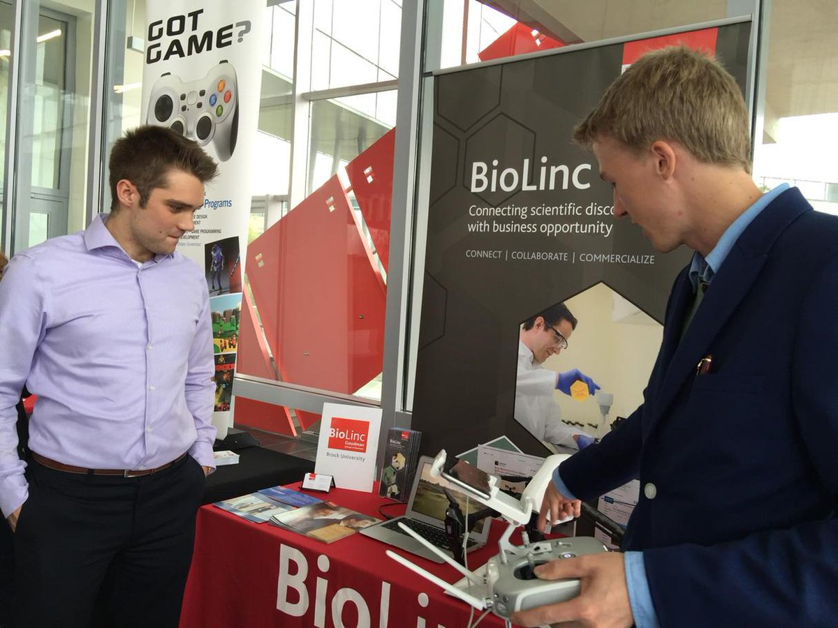 cfigg's tweet photo. Drone technology at the @iHubNiagara event in Cairns hall on Brock STC campus!! Two enterprising Brock students!! http://t.co/ihjrgXbKD5