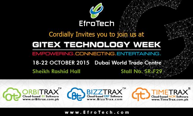 Efrodol's tweet photo. #GITEX2015: @EfroTech Booth #SR-F29, Sheikh Rashid Hall, 18-22 Oct, #DWTC  http://t.co/ZBKAVDugCy #Pakistan #ERP http://t.co/x6igP87nJ1