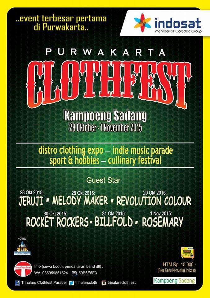 PURWAKARTA CLOTHFEST Kampoeng Sadang 28 Okt-1 Nov '15. BB 59B6E5E3 supported by <a href="/indosatjabar/">indosatjabar</a> #trinalarsclothfest
