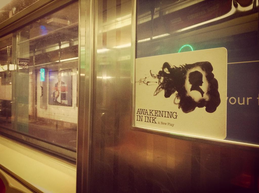 MorrisJumel's tweet photo. #AwakeningInInk marketing has gone underground, on the Bronx bound 6 train Get tickets here: http://t.co/QC1oWnn2e5 http://t.co/7Voaew4Gqi