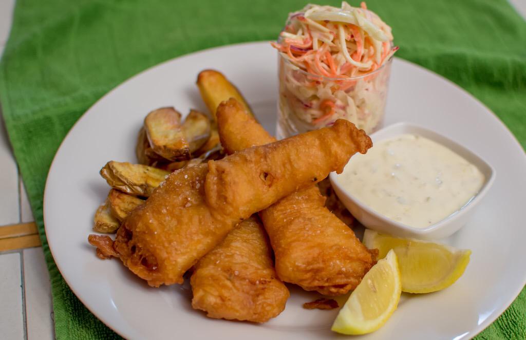 #ClassicSeafood | Fish &amp; Chips w/ Slaw
+Grenadier from <a href="/RealGoodFish/">Real Good Fish</a>
+potato, carrot, apple &amp; fennel from Bloomfield
