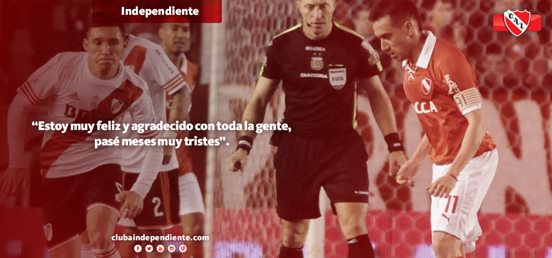Independiente's tweet photo. Federico Mancuello volvió a vestir la camiseta del Rojo tras cuatro meses y medio. http://t.co/tMI34MBKn7