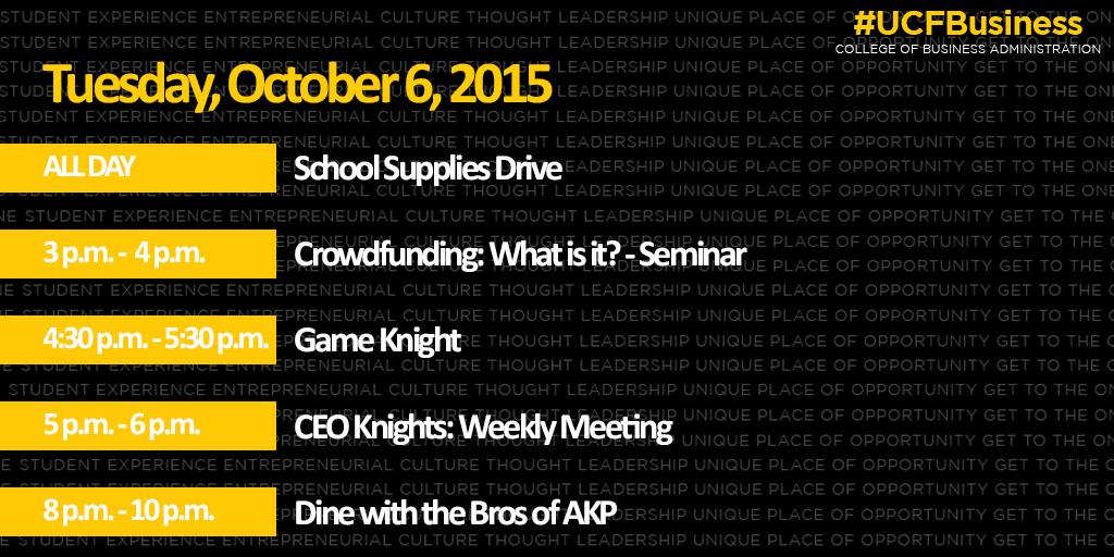 CBAmbassadors_1's tweet photo. Check out what's happening tomorrow in @UCFBusiness ! http://t.co/NDJ5C2bDl9 http://t.co/FZDESzQMzZ