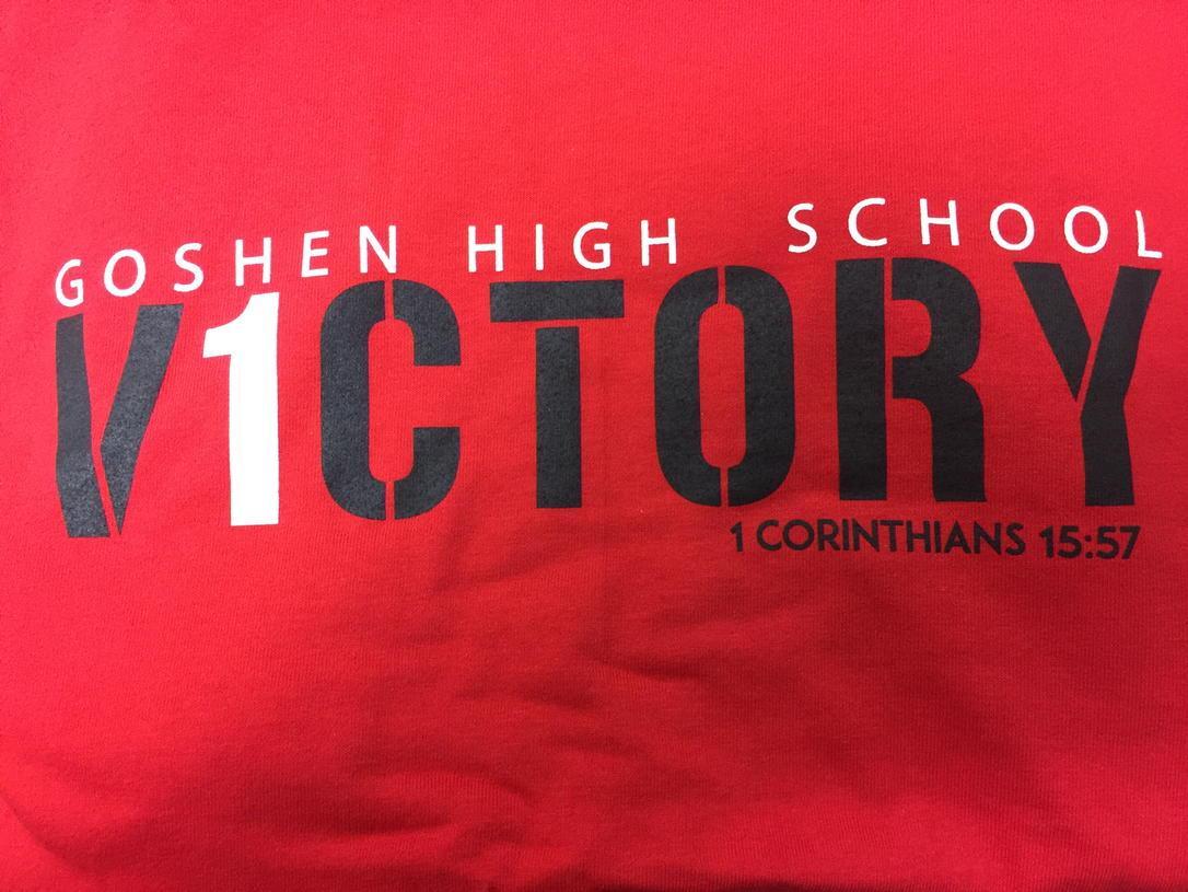LennyKrebs's tweet photo. Don't forget to pick up your Goshen HS FCA shirt. See Coach Krebs if you are interested. #NotAshamed #victory http://t.co/FZCX7gUulj