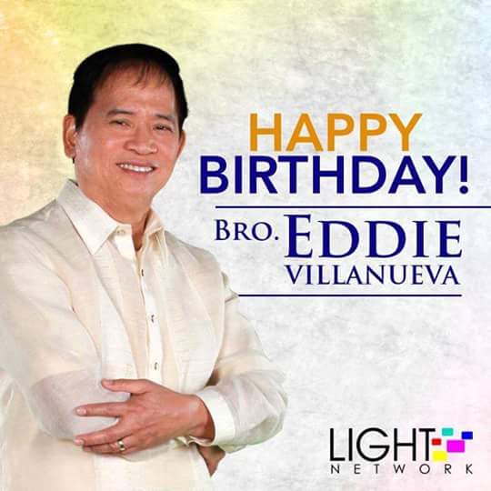  Happy Blessed Birthday to 
 Bro. Eddie Villanueva frm. Jil Malibay Maricaban Chapter 