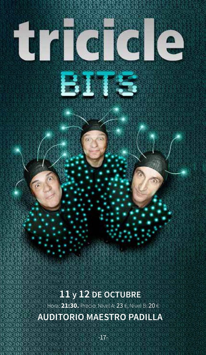 Culturalmeria's tweet photo. ¡SORTEO! Invitación doble para ‘Bits’ de El Tricicle. Domingo, 21.30 horas. Síguenos y RT hasta el jueves a las 17 h. http://t.co/rPm9oQR9fk