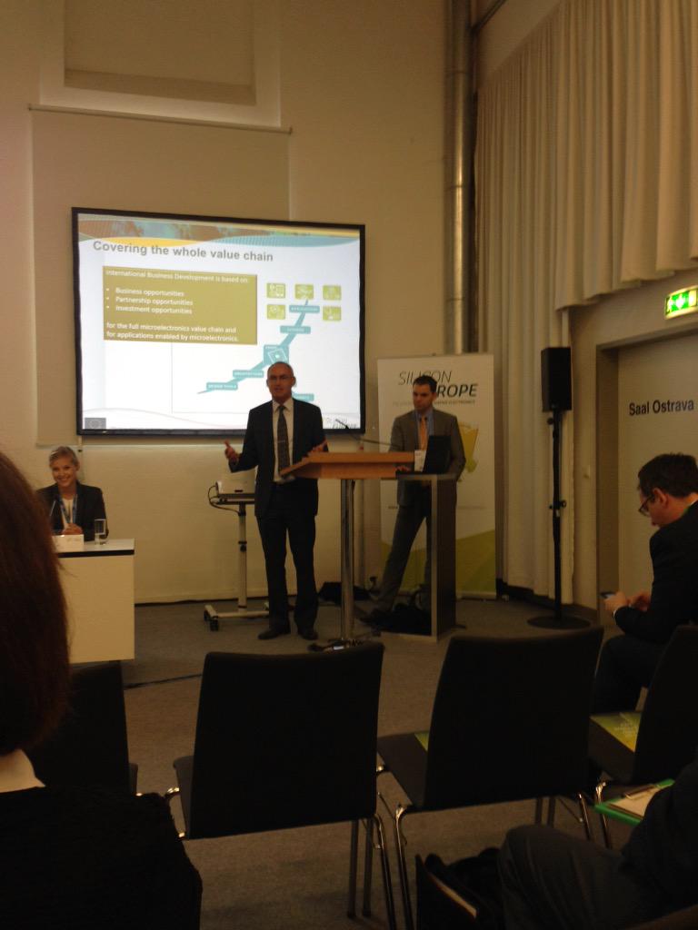 New chairman of #SiliconEurope   alliance Peter Simkens presenting strategy of European Semicon Clusters