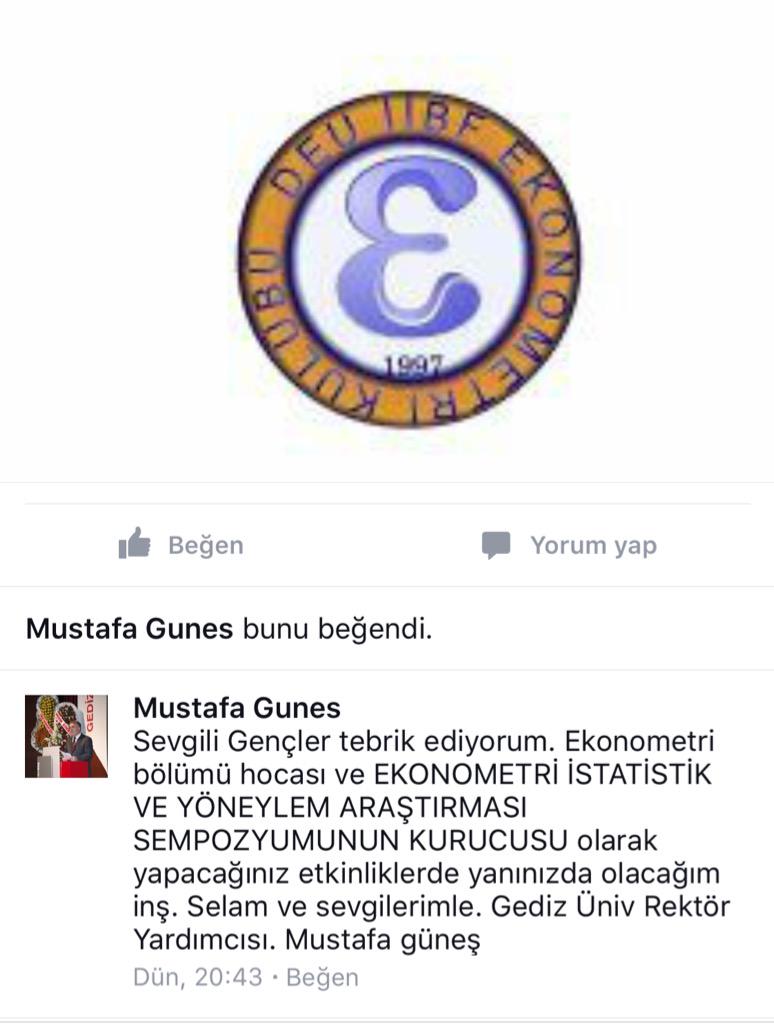 Gediz Üniversitesi Rektör Yardımcısı Mustafa Güneş hocamıza desteği için teşekkür ederiz!