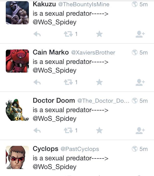 WoS_Spidey's tweet image. //Can you taste the salt? Who's the predator when you keep spamming my mentions like children?