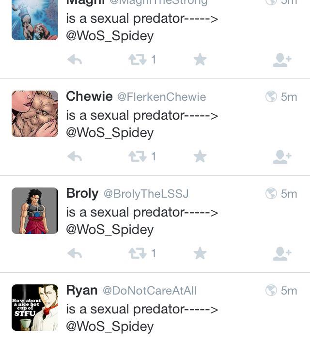 WoS_Spidey's tweet image. //Can you taste the salt? Who's the predator when you keep spamming my mentions like children?