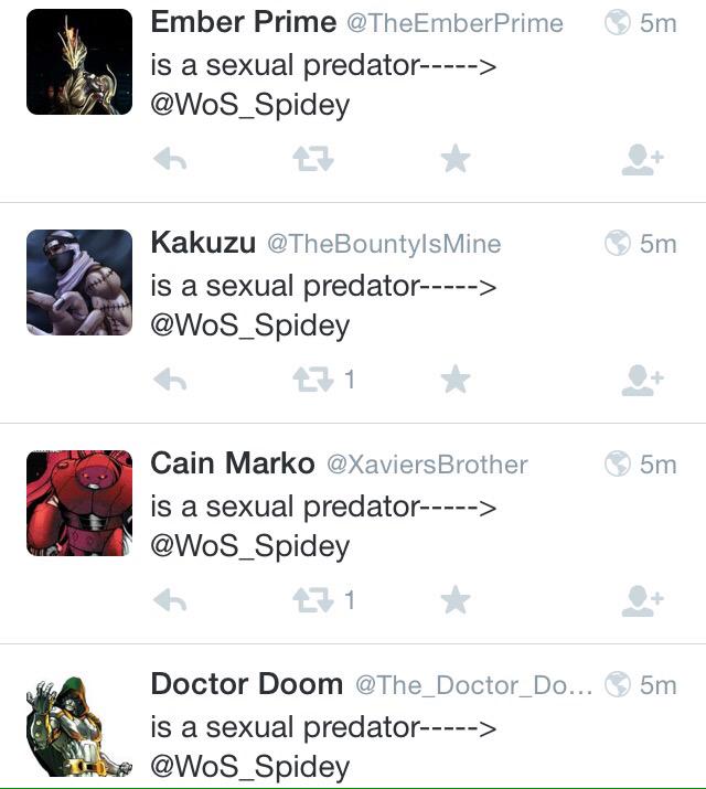 WoS_Spidey's tweet image. //Can you taste the salt? Who's the predator when you keep spamming my mentions like children?