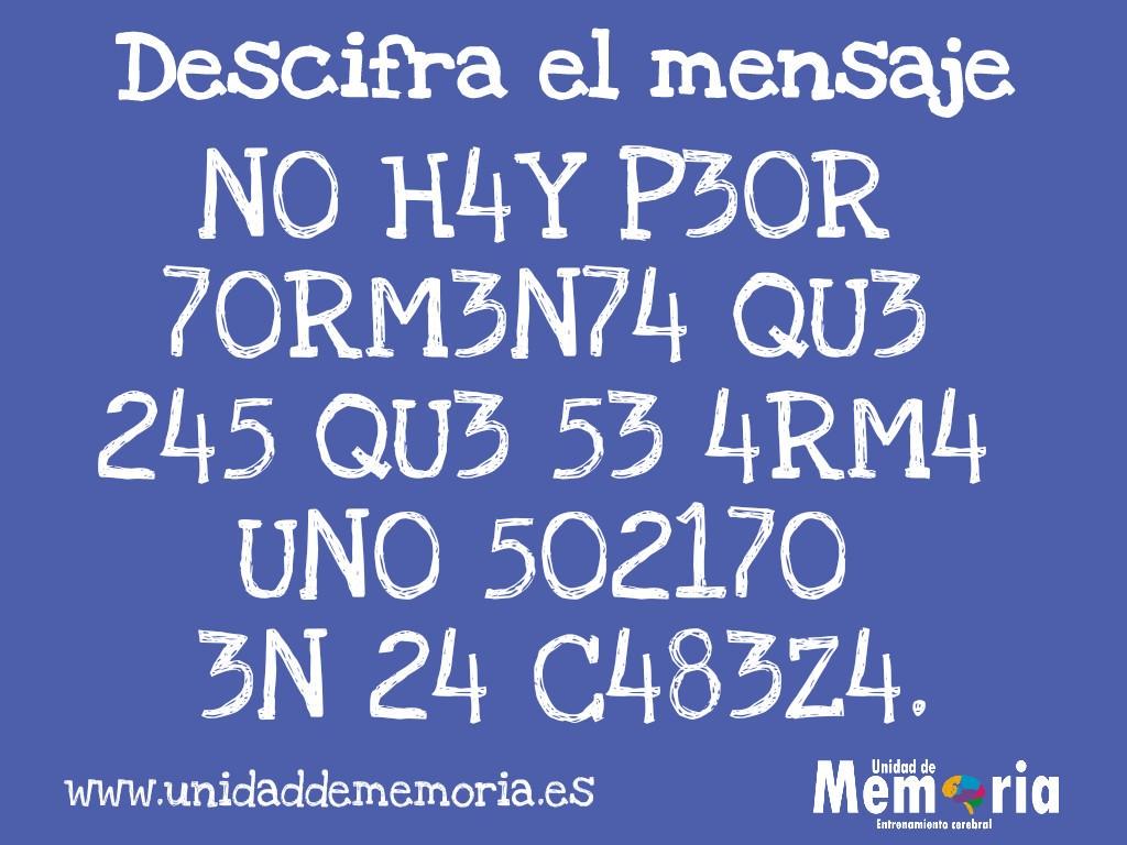afavida's tweet photo. "@UnidaddeMemoria: Descifra el mensaje #entrenamientocerebral #estimulacioncognitiva http://t.co/rurfTxAfaf"