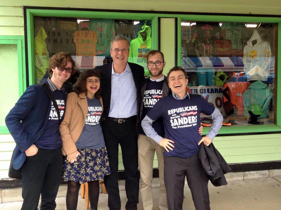 WashingDone's tweet image. Even Jeb can #FeelTheBern ;)