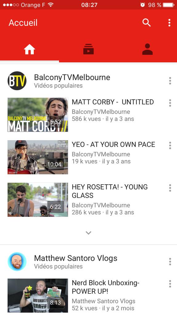mobileindetail's tweet photo. YOUTUBE finally ditched the hamburger menu. Now everything is accessible on the screen. http://t.co/fz7lAyhXBW