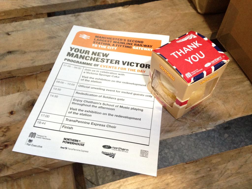 networkrailWCML's tweet image. Say it with cake:

Join us as we celebrate a new dawn at #ManchesterVictoria 

A HUGE thank you for your support!