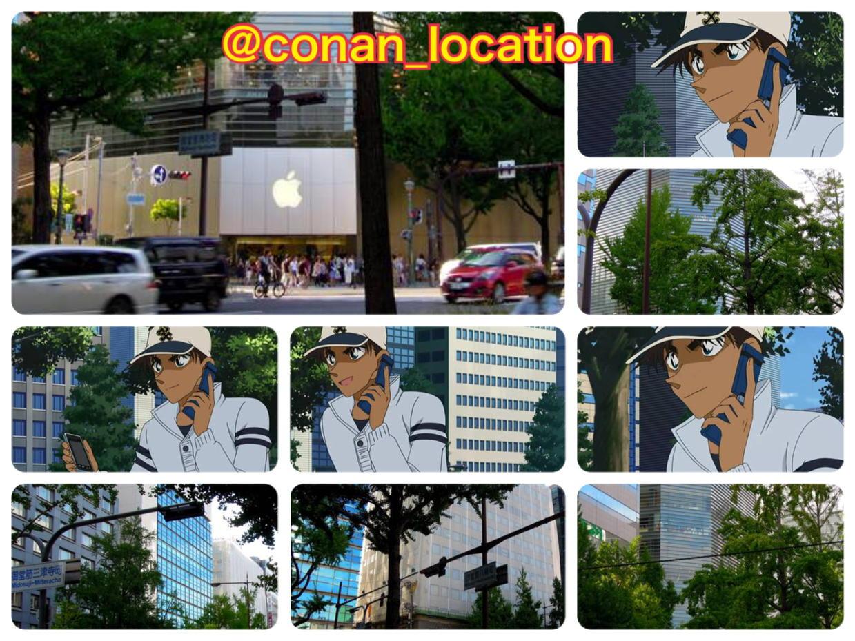 コナロケ 名探偵コナンロケ地 大阪市御堂筋周防町 三津寺町交差点西側の街並み コナンと平次 恋の暗号 前編 より 平次の走りと共に変わっていく街並みは 忠実に再現されている 心斎橋駅から戎橋までは750m 走っていた平次は疲れるわ Http T Co