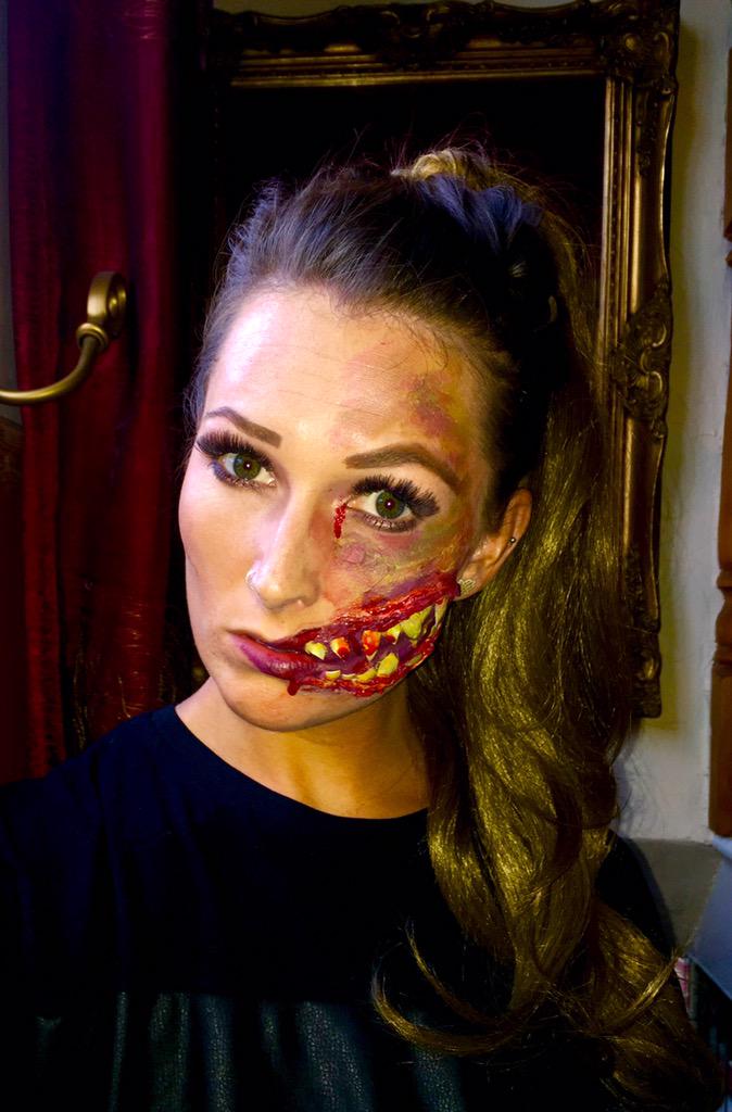 LSachamulock's tweet photo. "Monster" #MonsterGirl #monsterwithin #monsterfacepaint #scaryfaces #creepy #halloweenfaces #halloweendesigns #zombie http://t.co/wVr39lXwP6